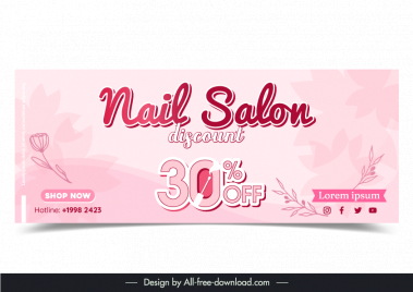 nail salon discount poster template elegant classic handdrawn floral