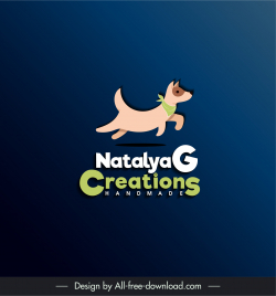 natalya g creations logo running dog sketch