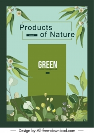 natural product advertising banner green plants sketch