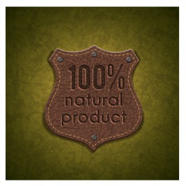 natural product leather shield label