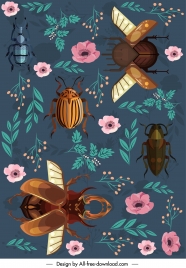 nature background insects floras decor colorful classic design