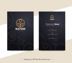 nature business card template elegant dark decor