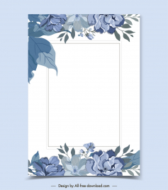 nature frame card element classic blooming flora leaves
