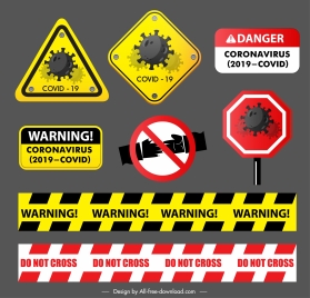 ncov warning signs template road alarm sketch