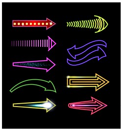 neon light arrow collection