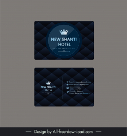 new shanti hotel luxurious business card template dark contrast crown geometry decor
