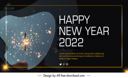new year celebration banner template dynamic realistic fireworks decor