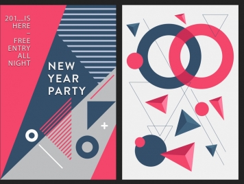 new year party banner abstract geometric decor