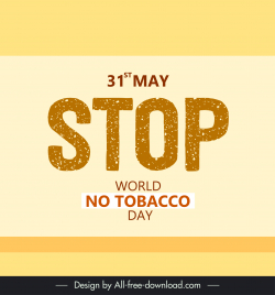no tobacco day with stop word banner elegant modern flat design