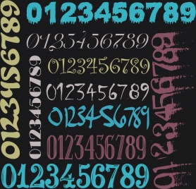 numbers background dark colorful decor horizontal vertical design