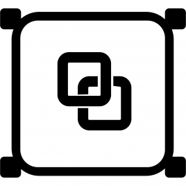object group sign icon flat black white contrast squares outline