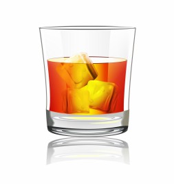Object whiskey with ice vector art