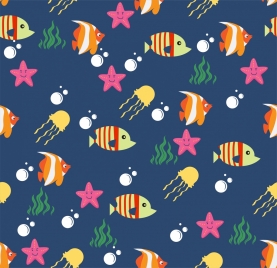 ocean animals background colorful repeating decoration
