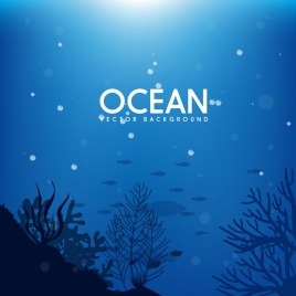 ocean background deep sea icon dark blue design
