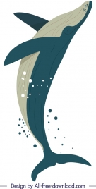 ocean creature background whale icon colored cartoon design