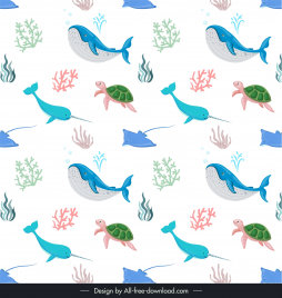 ocean pattern template cute repeating cartoon species