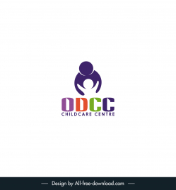 odcc logo nonprofit organization childcare centre logo template silhouette human icons texts decor