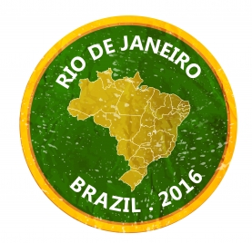 olympic rio 2016 banner design with circle map