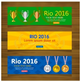 olympic rio 2016 banner sets with horizontal design