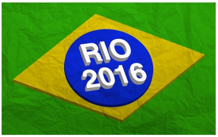 olympic rio 2016 vector illustration with brazil flag
