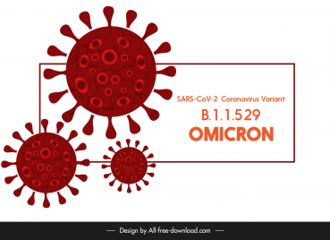 omicron variant covid19 viruses banner bright flat design