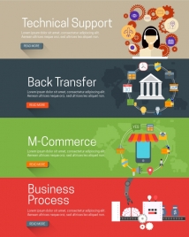 online business concepts isolated with webpage banners style
