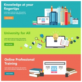 online education web design templates with horizontal style