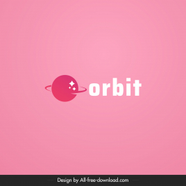 orbit logotype saturn planet sketch flat texts decor