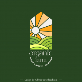 organic farm logo geometric sunlight field