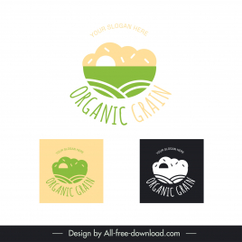 organic grain logo template flat classic bowl