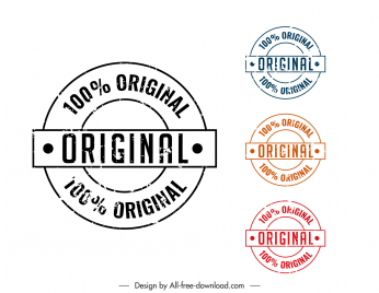 original copy stamps templates retro flat circle shapes