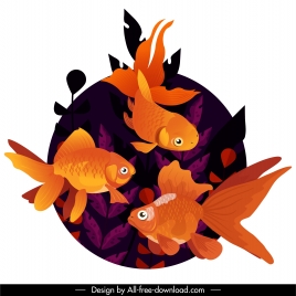 ornamental fish painting swimming goldfish sketch