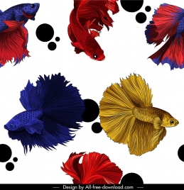 ornamental fishes pattern modern colorful motion design