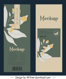 packaging cover template elegant classical botanical decor
