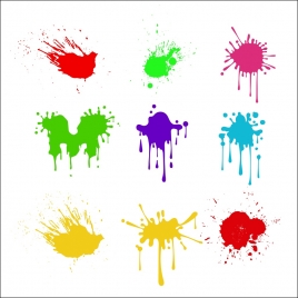 paint mark icons colorful grunge decoration