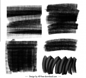 painter brushes design elements flat black grunge sketch