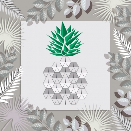 paper cut decorative background leaf sharp polygons ornament