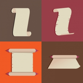 paper sheet icons sets various vintage blank design