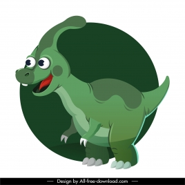 parasaurolophus dinosaur icon cute cartoon sketch