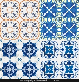 pattern design elements classical symmetric repeating floras decor