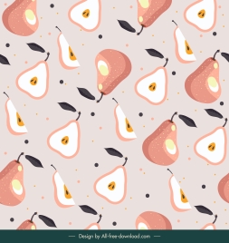 pear fruit pattern classical flat repeating sketch