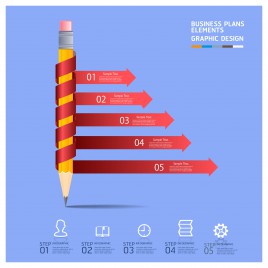 pencil and arrow infographic