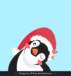 penguins icon xmas cotume cute stylized cartoon design