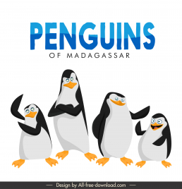 penguins of madagascar advertising banner cute cartoon design