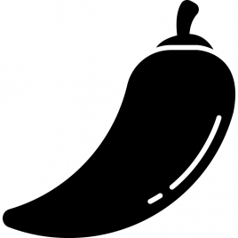 pepper hot sign icon flat silhouette sketch