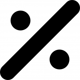 percentage mark sign icon symmetric flat silhouette sketch