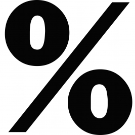 percentage sign icon flat contrast black white outline
