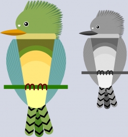 perching bird icon sketch flat design