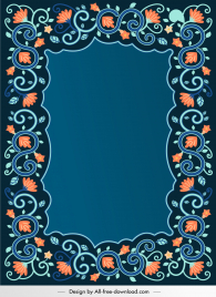 persian border template symmetric nature elements decor