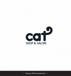 pet shop logo stylized texts cat tail